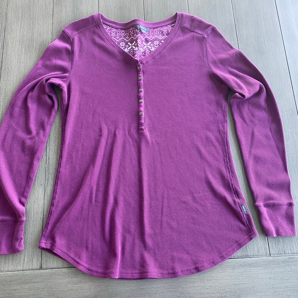 Eddie Bauer Ribbed Long Sleeve • XXL • Purple • Stretch Knit • Cotton Blend Top